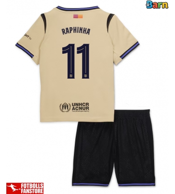 Barcelona Raphinha Belloli #11 Bortatröja Barn 2025-26 Kortärmad (+ Korta byxor)